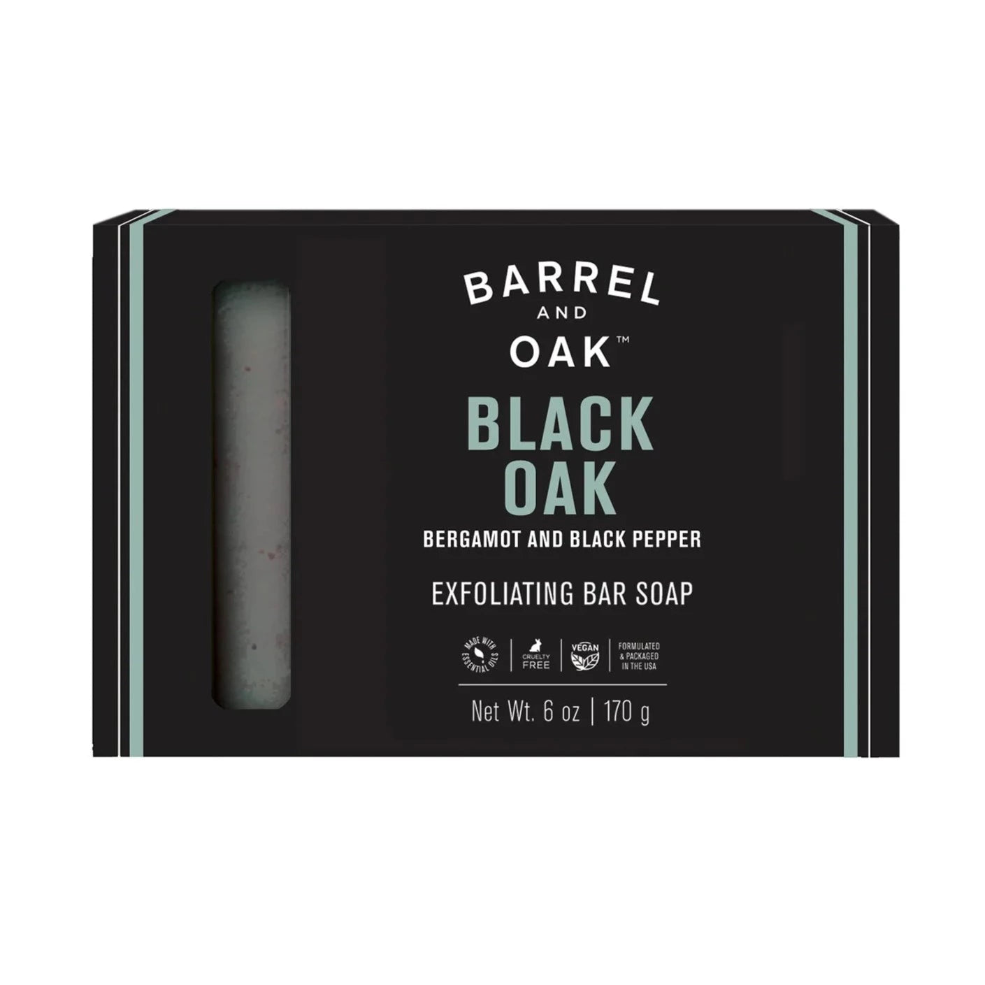 6 oz bar of soap scented Black Oak 