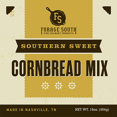 Southern Sweet Cornbread Mix. Comes in a yellow paper bag that is resealable.