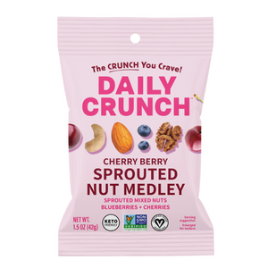1.5 oz Daily Crunch Sprouted mixed nuts, blueberries and cherries Snack Mix.