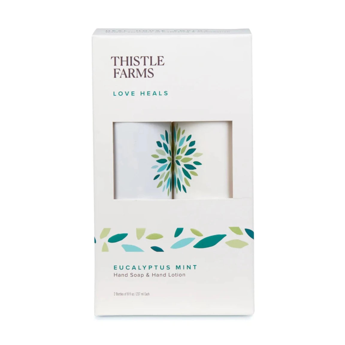 Hand Care Duo Set with Liquid Hand Soap and Moisturizing Lotion in Eucalyptus Mint.