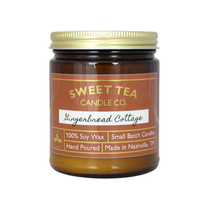 "Gingerbread Cottage" by Sweet Tea Candle Company. 100% soy wax, small batch candles, hand poured in Nashville, Tennessee. Perfect for the holiday season!