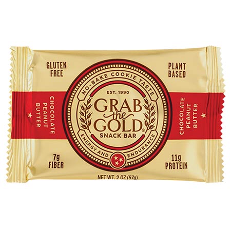 2 oz  gluten-free dairy-free balanced protein snack bar made with peanut butter chocolate and oatmeal.