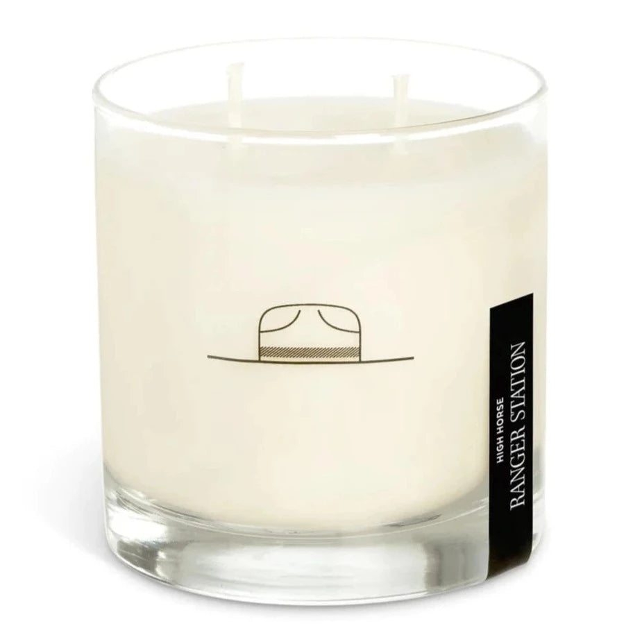 "High Horse" candle smells like citrus, patchouli, cedarwood, and musk. Ranger Station, a Nashville Fragrance House. Hand-poured in Nashville, Tennessee.