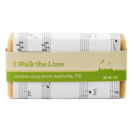 4 oz I Walk the Lime Soap Bar, citrus scented. 