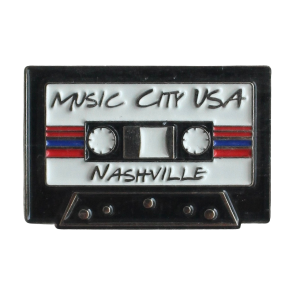 Music City Cassette Enamel Lapel Pin