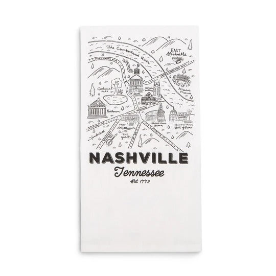 Nashville Tennessee Illustrated Towel