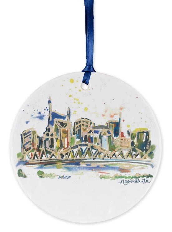 Nashville Watercolor Ornament