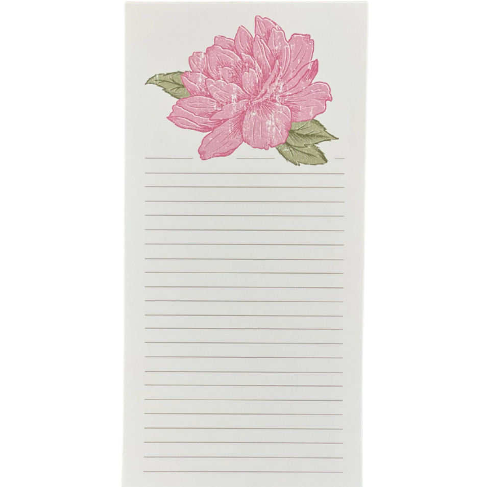 Pink Peony Flower Notepad