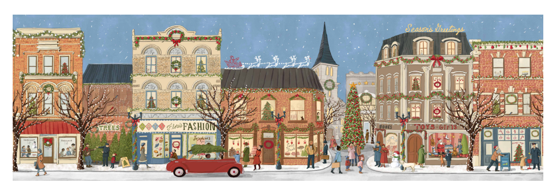 750 piece puzzle celebrating Christmas on Main St. 