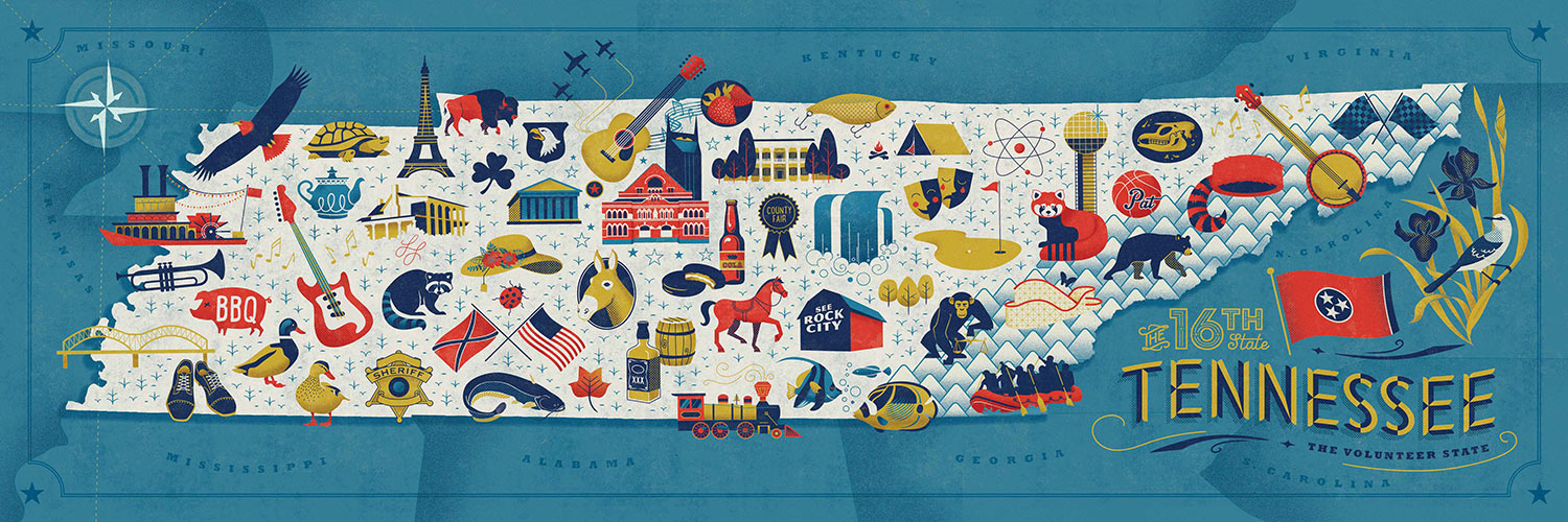750 piece puzzle of the state of tennessee