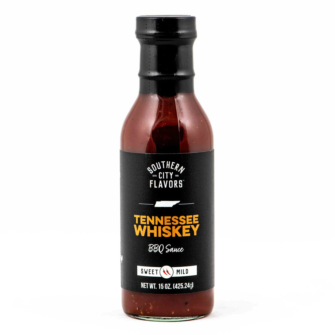 15 oz glass bottle of BBQ Sauce.