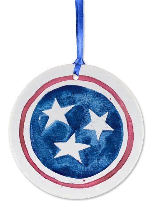 Tristar Watercolor Ceramic Ornament