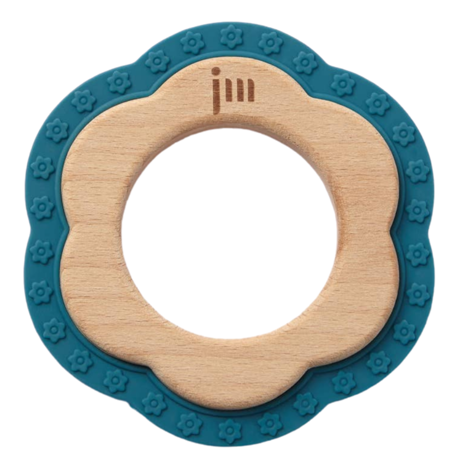 Wood and Silicone Flower Teething Ring