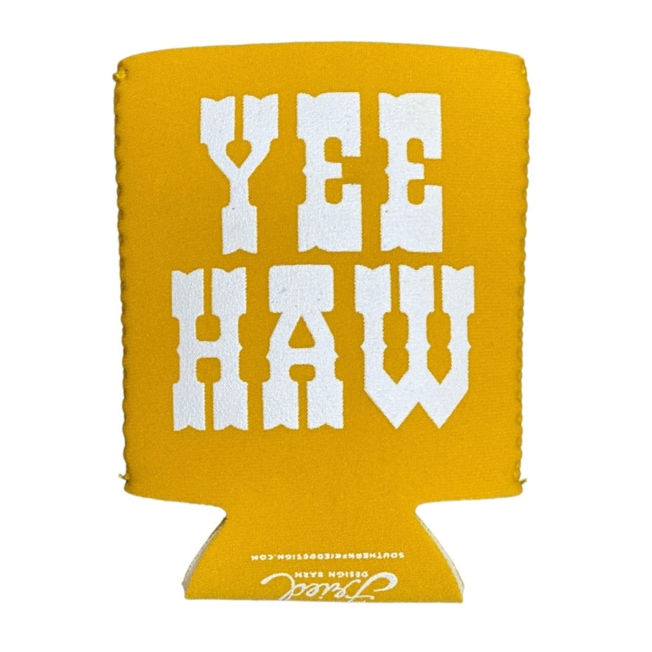 yellow koozie for standard cans and bottles. 