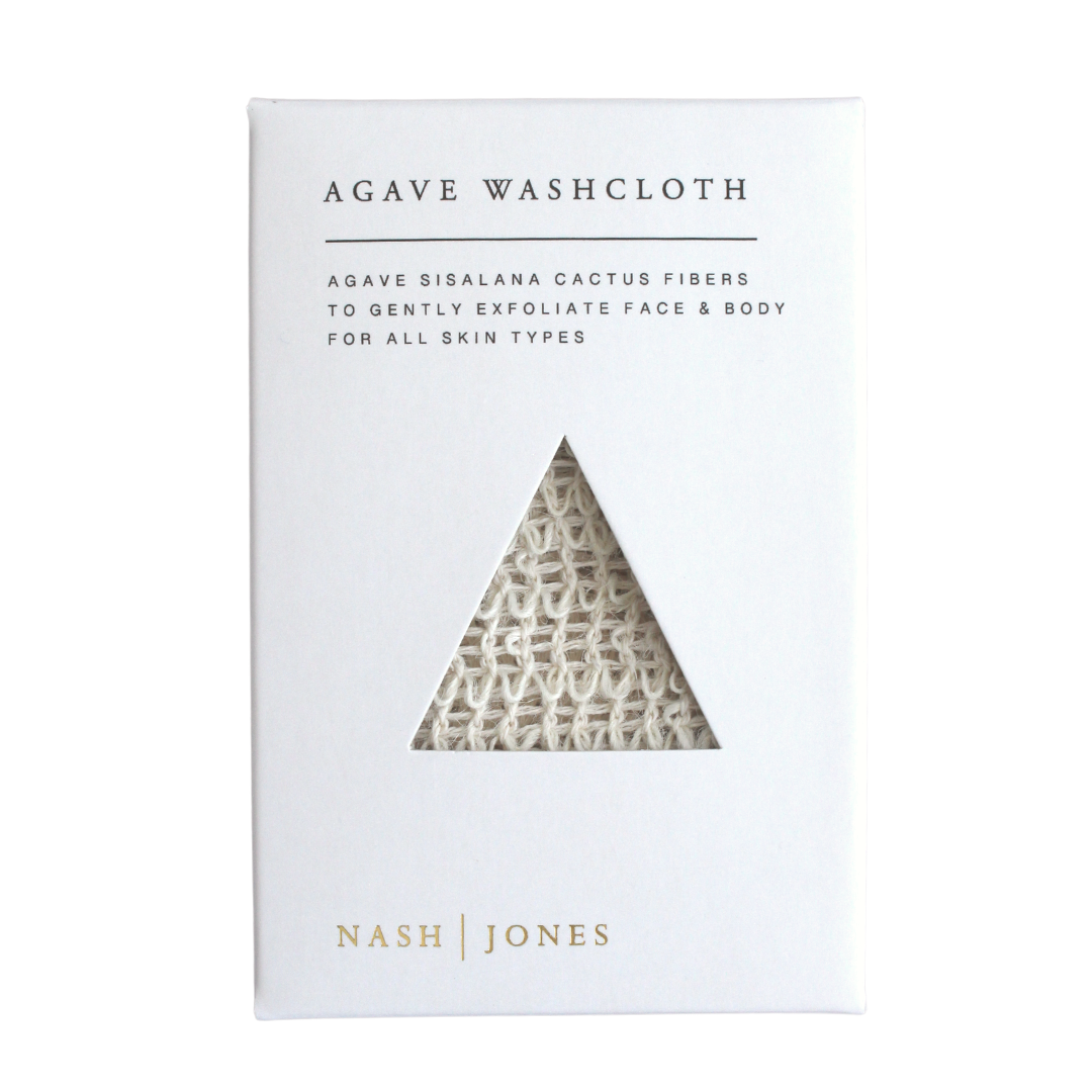 Agave fiber washcloth to exfoliate face and body.