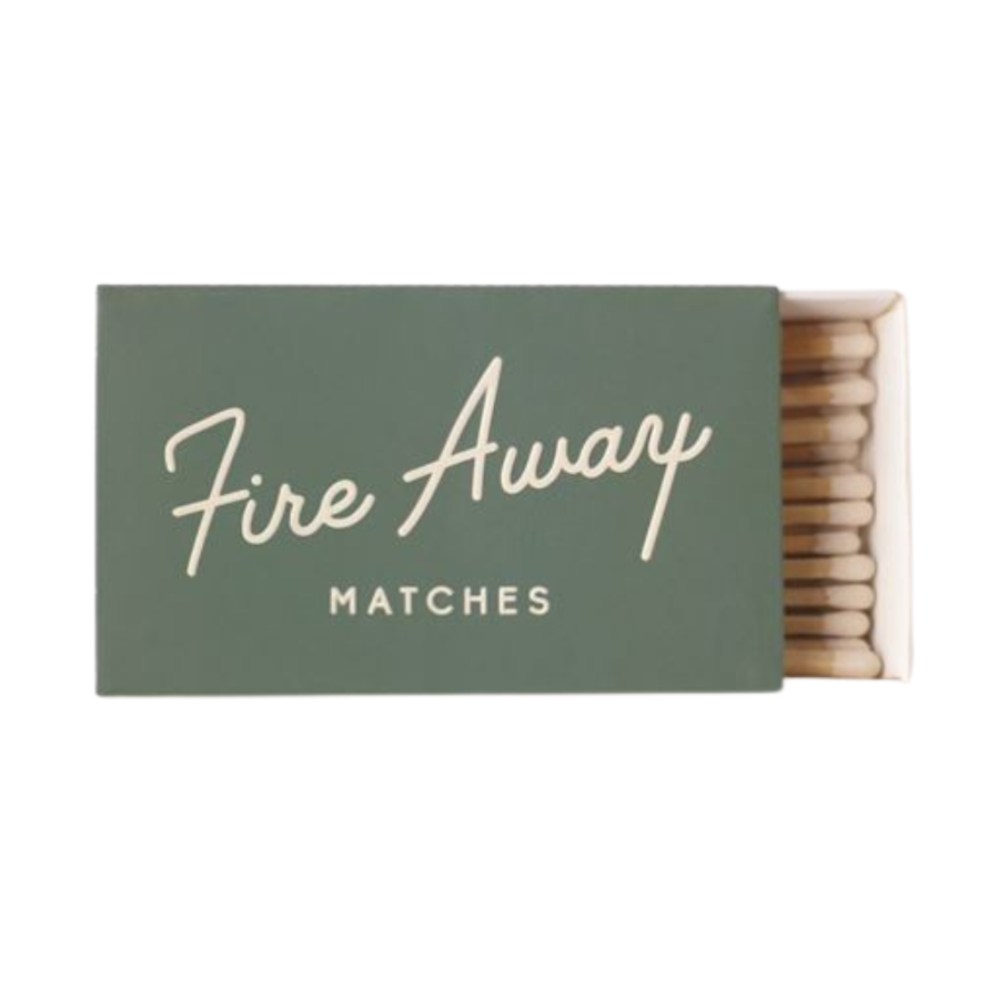 "Fire Away" and spice up your light up game with these decorative matches from Paddywax. 50 count of lengthy matches for a quick burn anytime, anywhere.