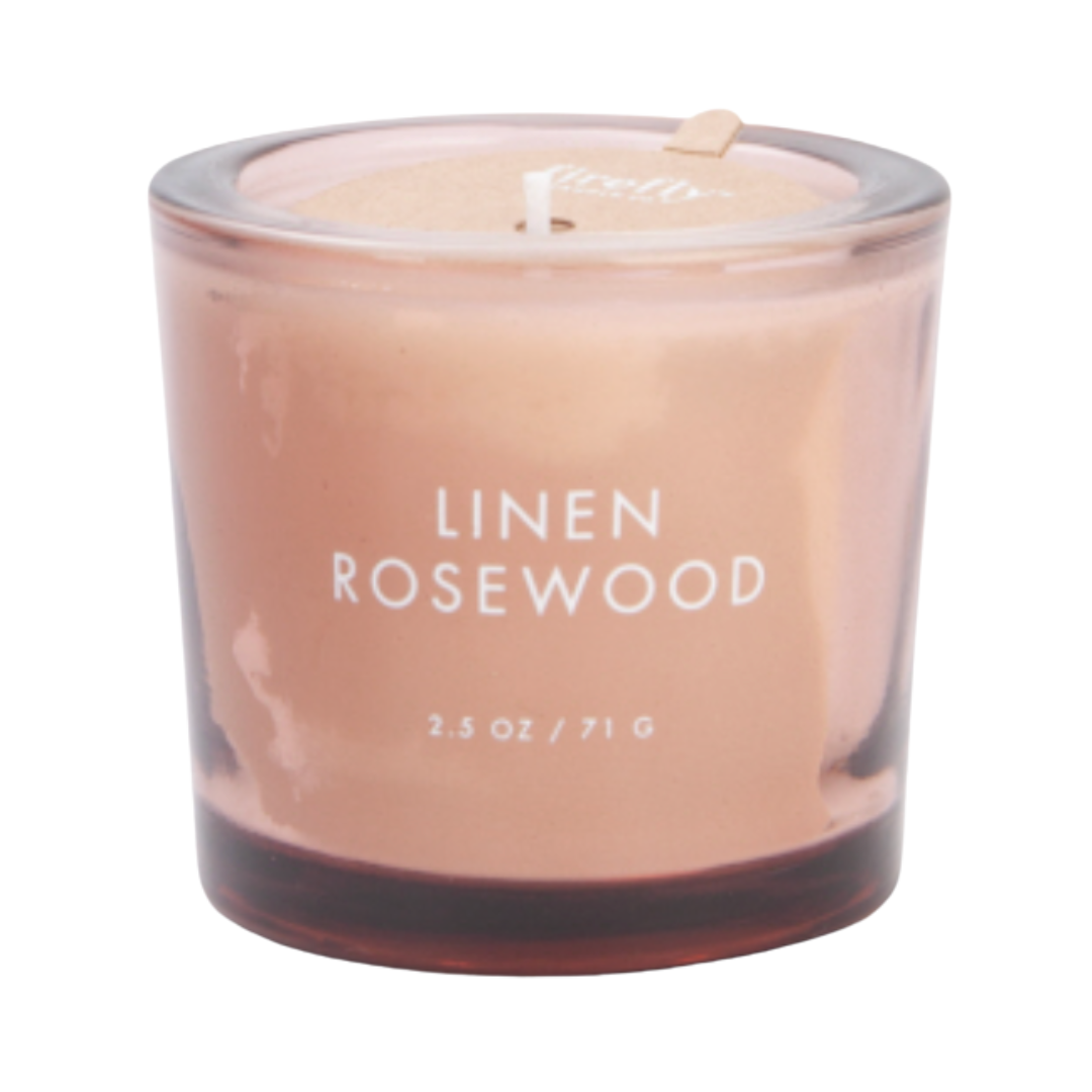 Linen Rosewood Votive Candle