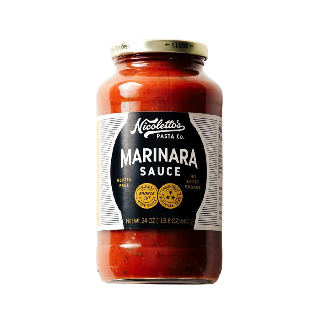 24 oz marinara sauce in glass jar.