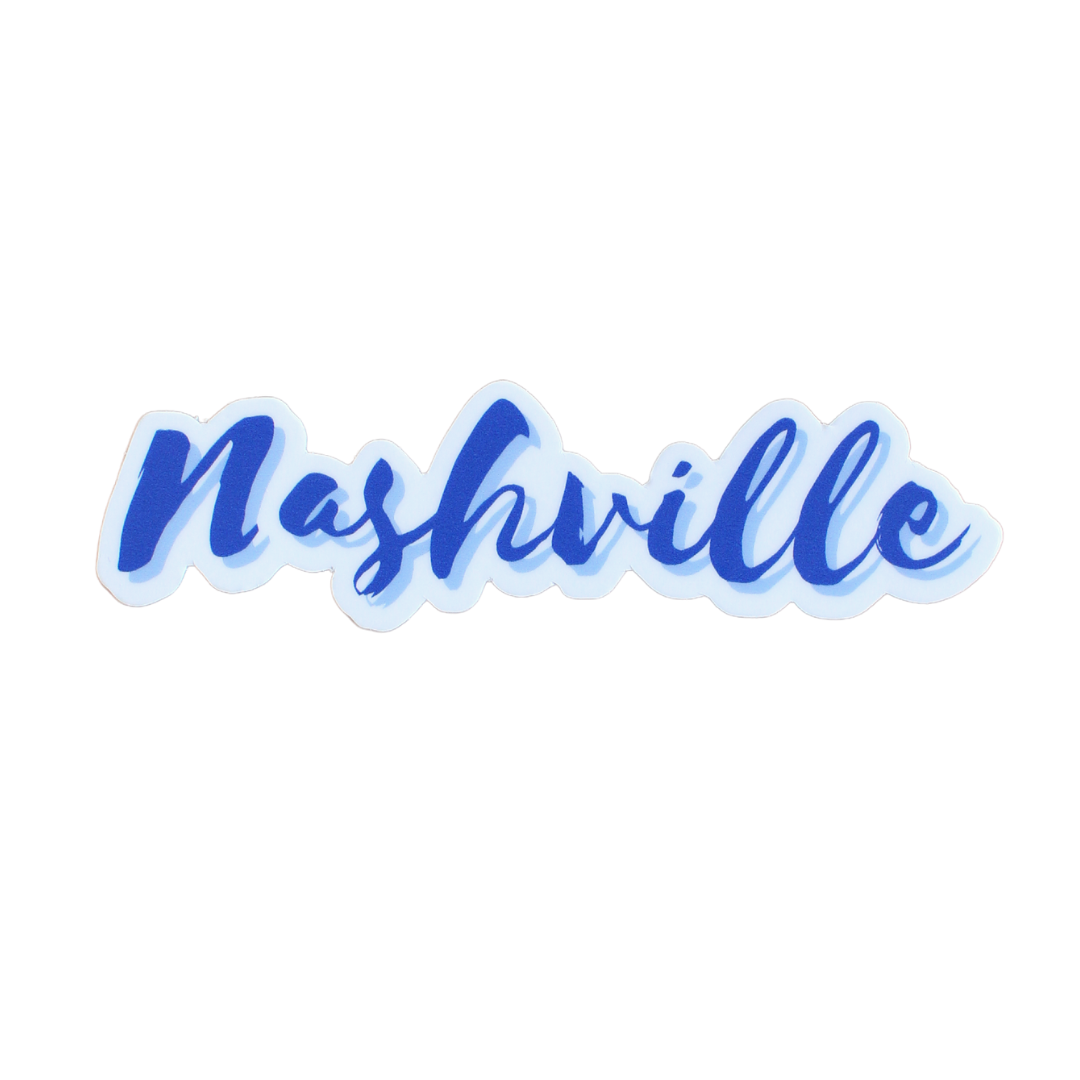 Nashville Blue Script Sticker