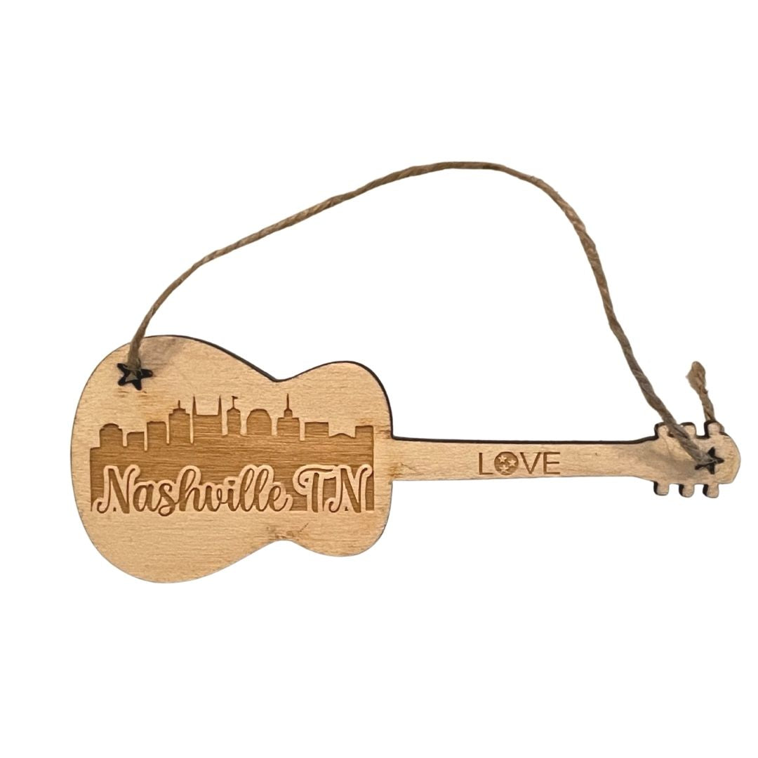 Nashville Wooden Guitar Ornament