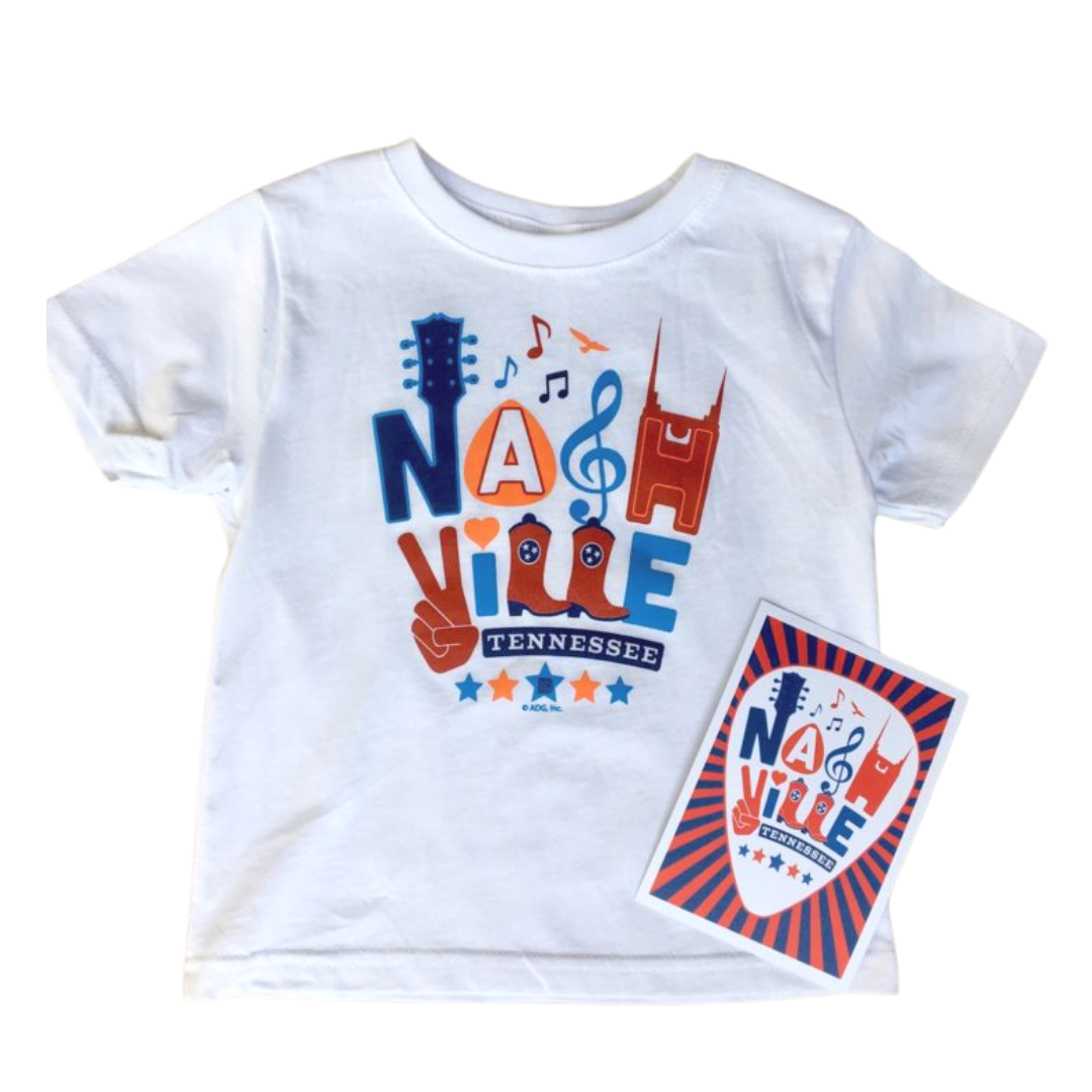 Nashville Peace Toddler Shirt White